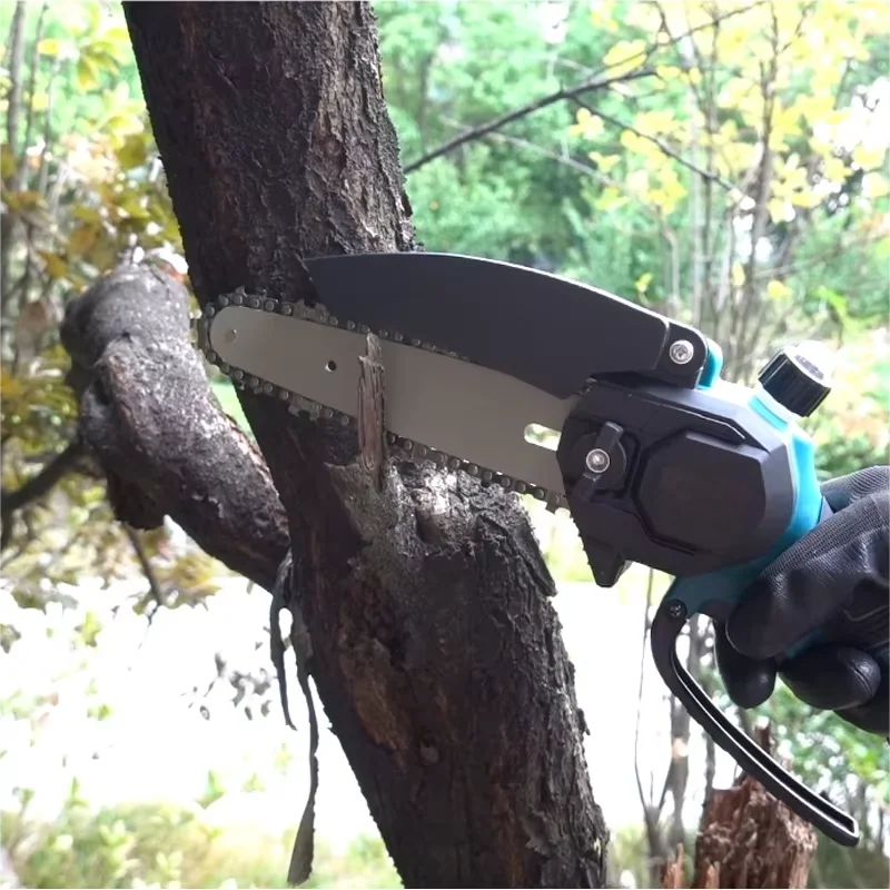 Mini Li-Ion Electric Chainsaw 1700RPM 6-Inch - One-Hand Portable, 18V Makita Compatible