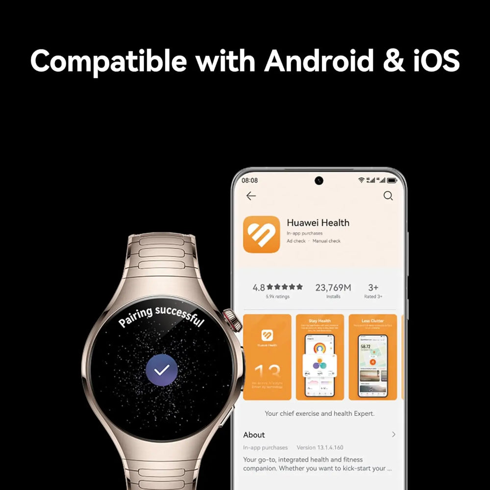 HUAWEI Watch 5 eSIM Smartwatch - AMOLED GPS Health Monitor for iOS & Android