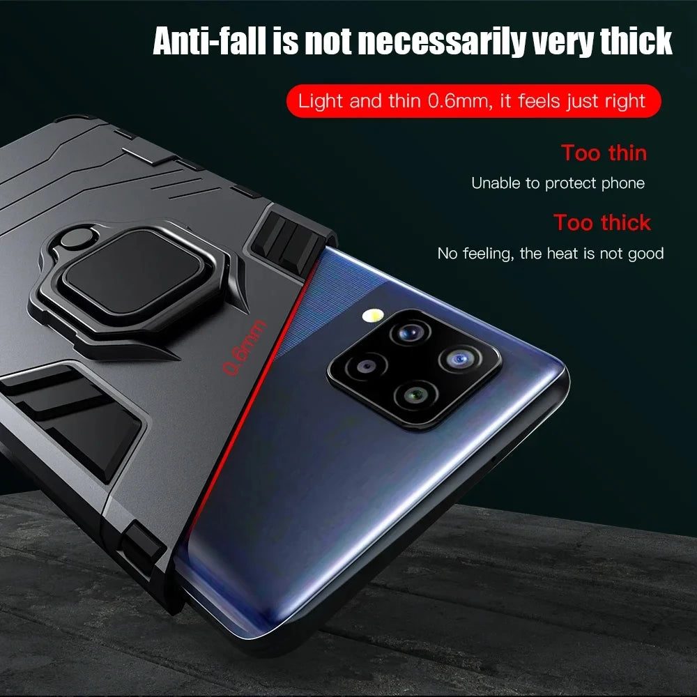 Shockproof Silicone Case for Samsung Galaxy A54/A53/A52/A34/A73 - Magnetic Ring Stand, Drop Protection