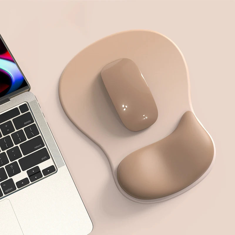 Ergonomic Mouse Pad with Gel Wrist Rest - Non-Slip PU Base, Pain Relief Support