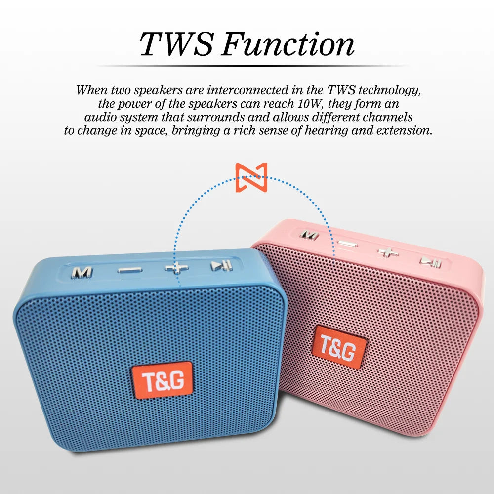 TG166 Mini Portable Bluetooth Boombox Speaker - Wireless Bass Column, USB/TF Card, Outdoor Loudspeaker