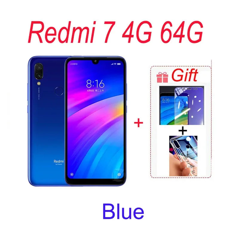 Xiaomi Redmi 7 Smartphone Global ROM - 4GB RAM + 64GB, 6.81" Display, 4000mAh, Fingerprint Sensor