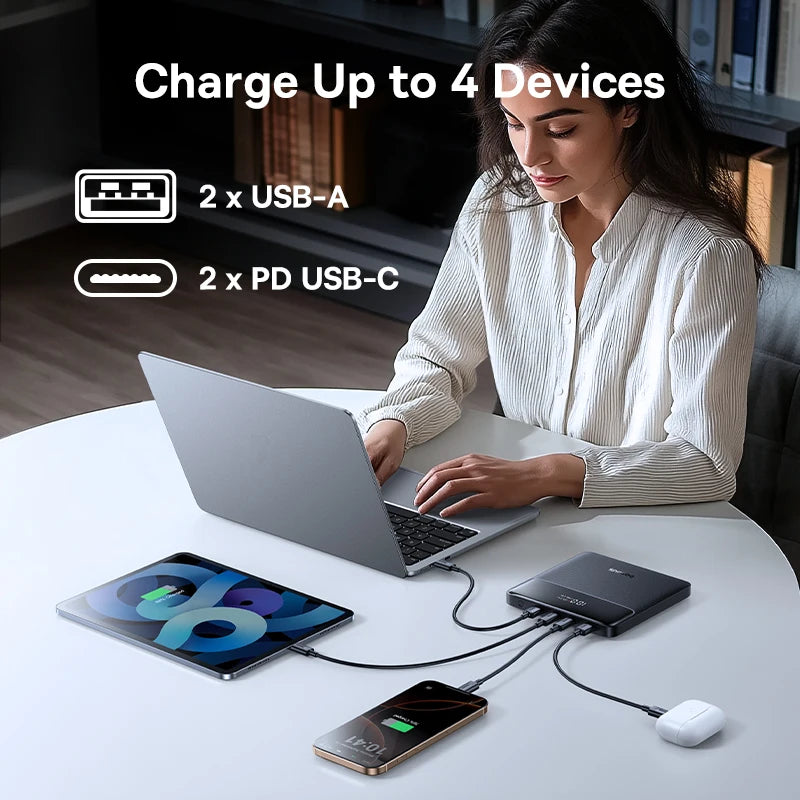 Baseus 100W High-Capacity Power Bank - 20000mAh, PD Fast Charging, For iPhone, MacBook & Samsung