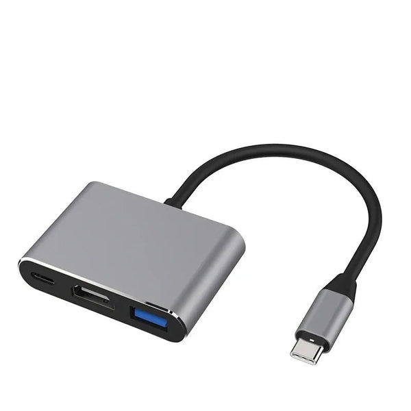 3-in-1 USB-C to HDMI Adapter - USB 3.1 Hub, Type-C Charging, Samsung/MacBook Compatible