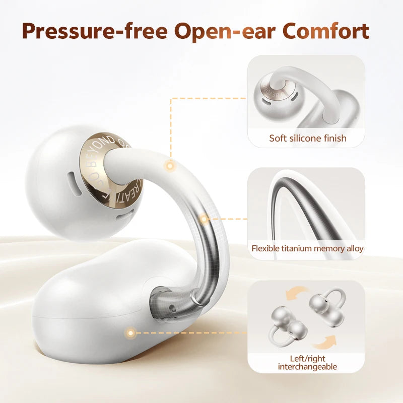 QCY Crossky C50 Open-Ear Earbuds - Bluetooth 6.0, AI Calls, Bass Boost