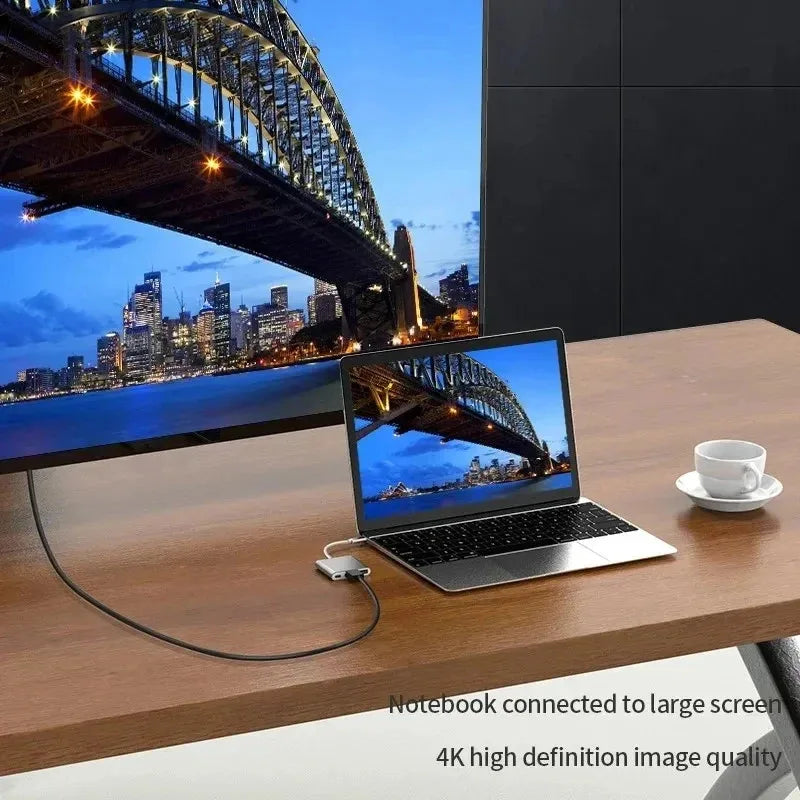 3-in-1 USB-C to HDMI Adapter - USB 3.1 Hub, Type-C Charging, Samsung/MacBook Compatible