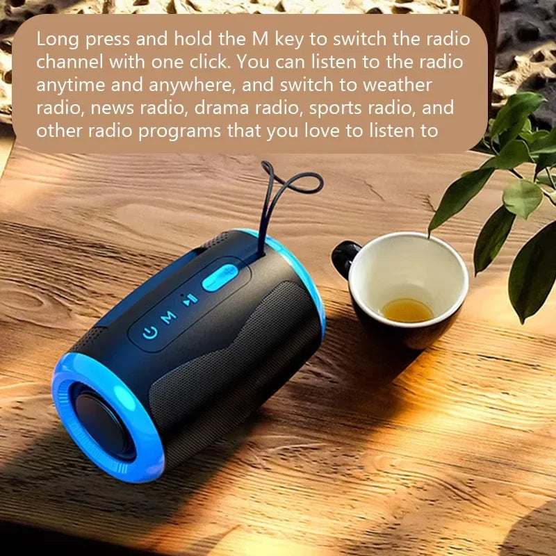 TSN-1 Wireless Portable Bluetooth Speaker - Bluetooth 5.3, TWS Stereo, FM/SD/USB, Waterproof HiFi Sound