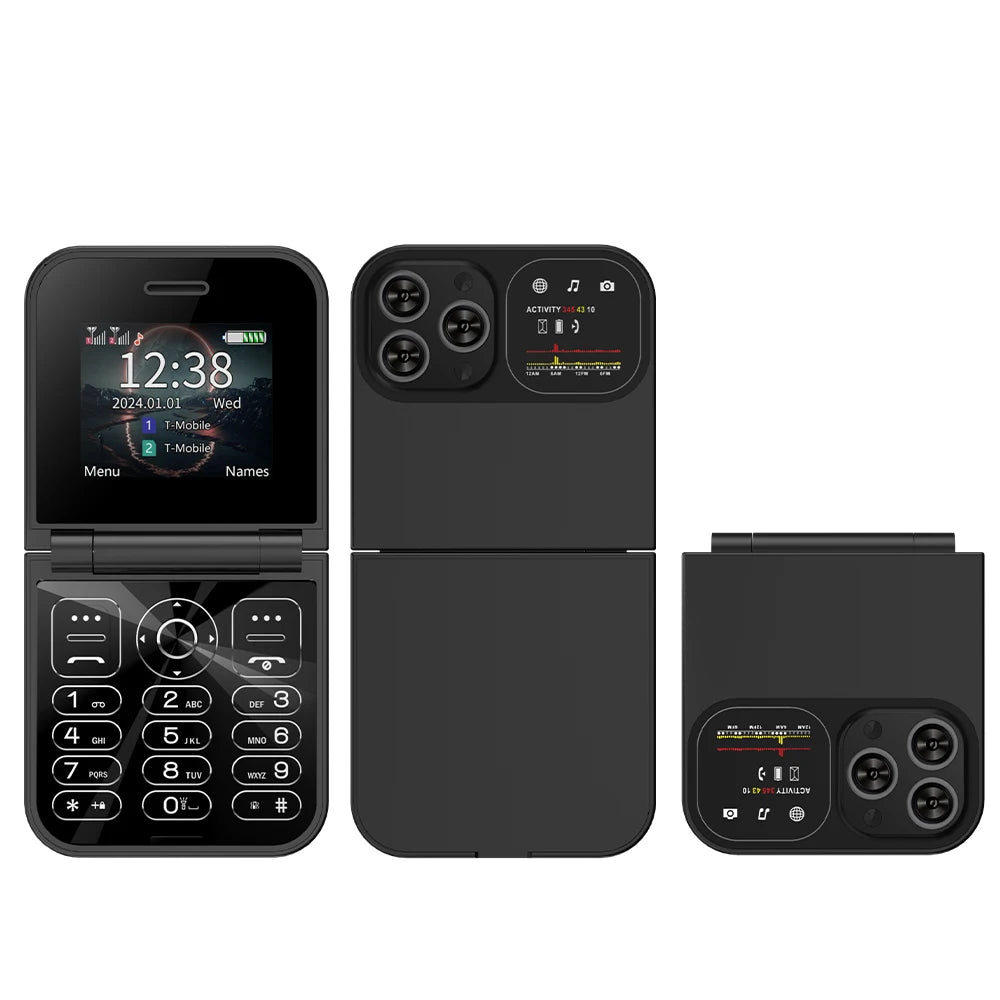 SERVO F15 Mini Flip Mobile Phone - 2.0" Display, Dual SIM, Speed Dial, Magic Voice, Senior-Friendly