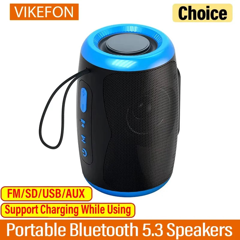 TSN-1 Wireless Portable Bluetooth Speaker - Bluetooth 5.3, TWS Stereo, FM/SD/USB, Waterproof HiFi Sound