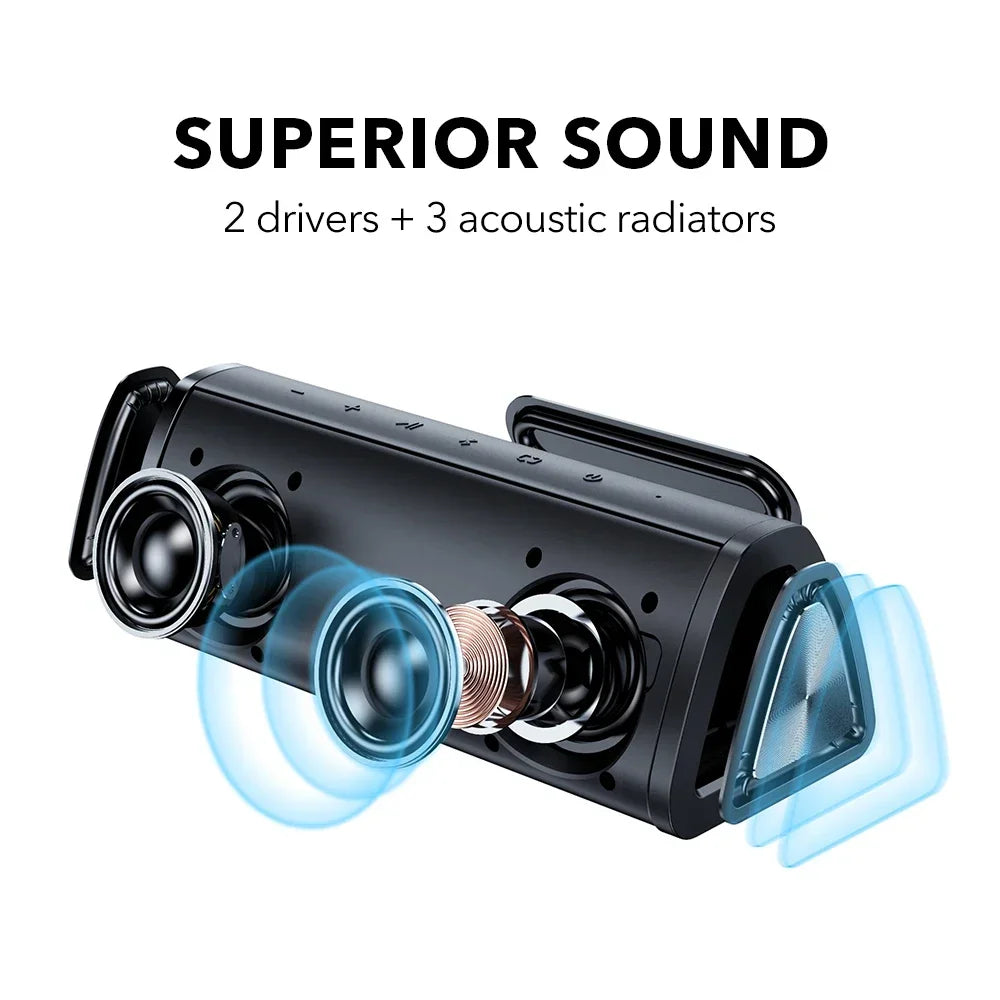 Mifa A10+ Portable Bluetooth Speaker - 20W, 360° Stereo Sound, IPX7 Waterproof, Bluetooth 5.0, 24-Hour