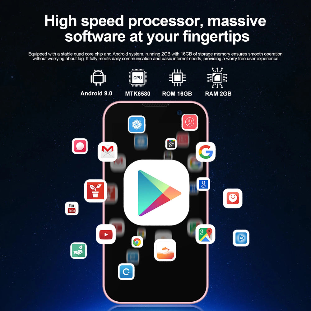 SERVO Mini Smartphone - 3.0" Android Phone, 2GB + 16GB, Dual SIM