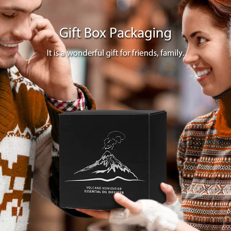 KINSCOTER Volcanic Aroma Diffuser 130ml - USB, Colour Flame Night Light, Essential Oil Humidifier