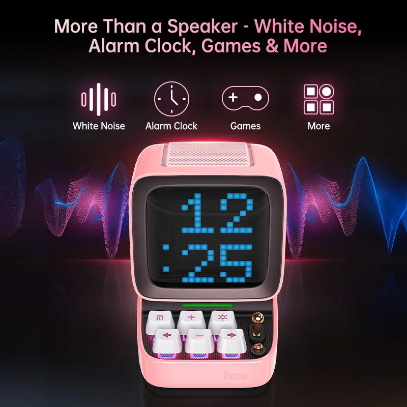 Divoom Ditoo-Pro Retro Pixel Art Bluetooth Speaker - 5000mAh, DIY LED Display, Alarm Clock
