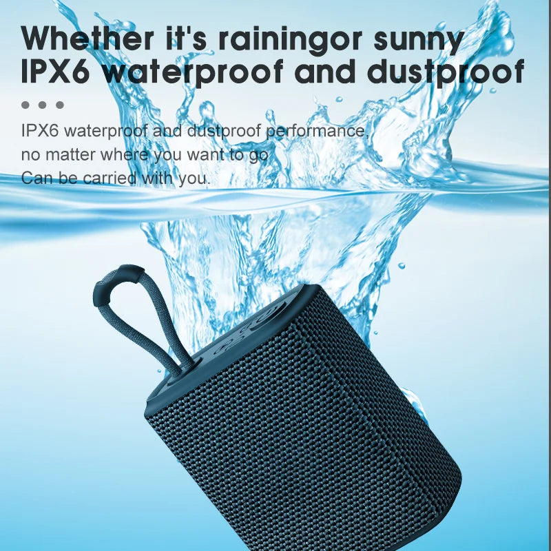 EBS-300 Mini Portable Bluetooth Speaker - 5W HiFi Sound, IPX6 Waterproof, Fabric Mesh, TF Card