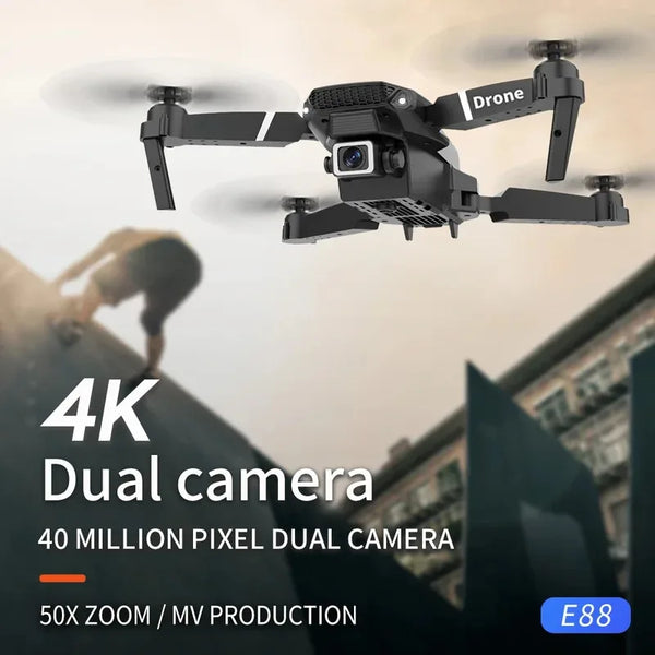 E88 Pro Folding Drone - 4K Wide-Angle Camera, Real-Time WiFi FPV