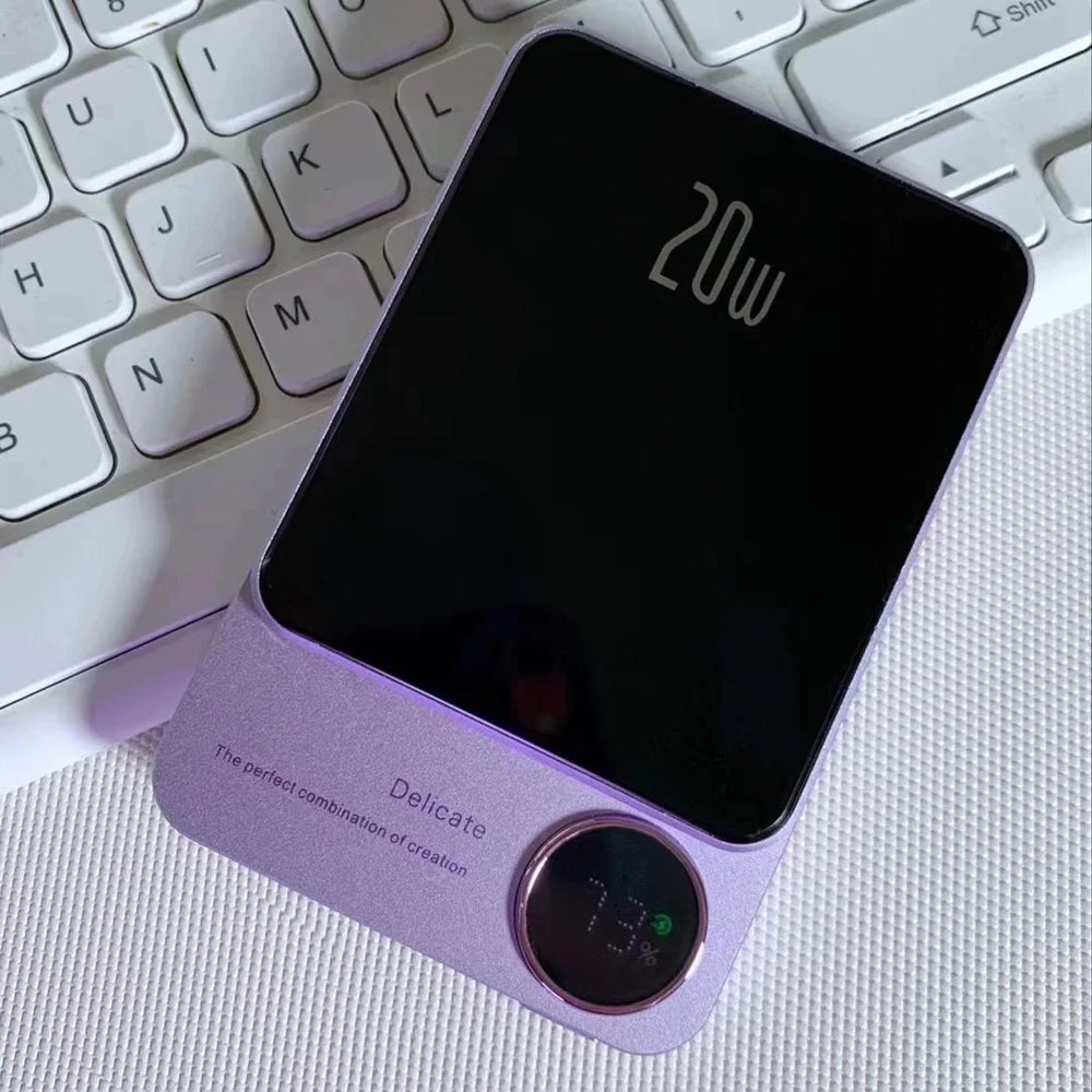 Alloy Magnetic Wireless Power Bank - 10000mAh MagSafe Fast Charging, For iPhone 15/14/13/12/11, Slim Metal