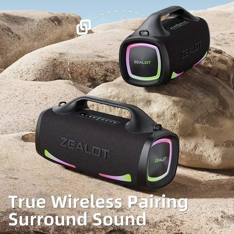 Zealot S79 Party Portable Speaker - Bluetooth 5.2, 24-Hour Playtime, Carry Handle