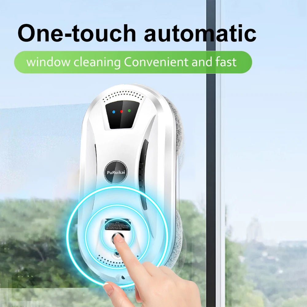PuRuiKai Window Cleaning Robot - High Suction, Anti-Fall Safety, Remote Control