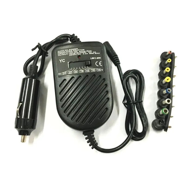 DC 80W Universal Car Laptop Charger - Multi-Tip Power Supply Adapter for Notebook