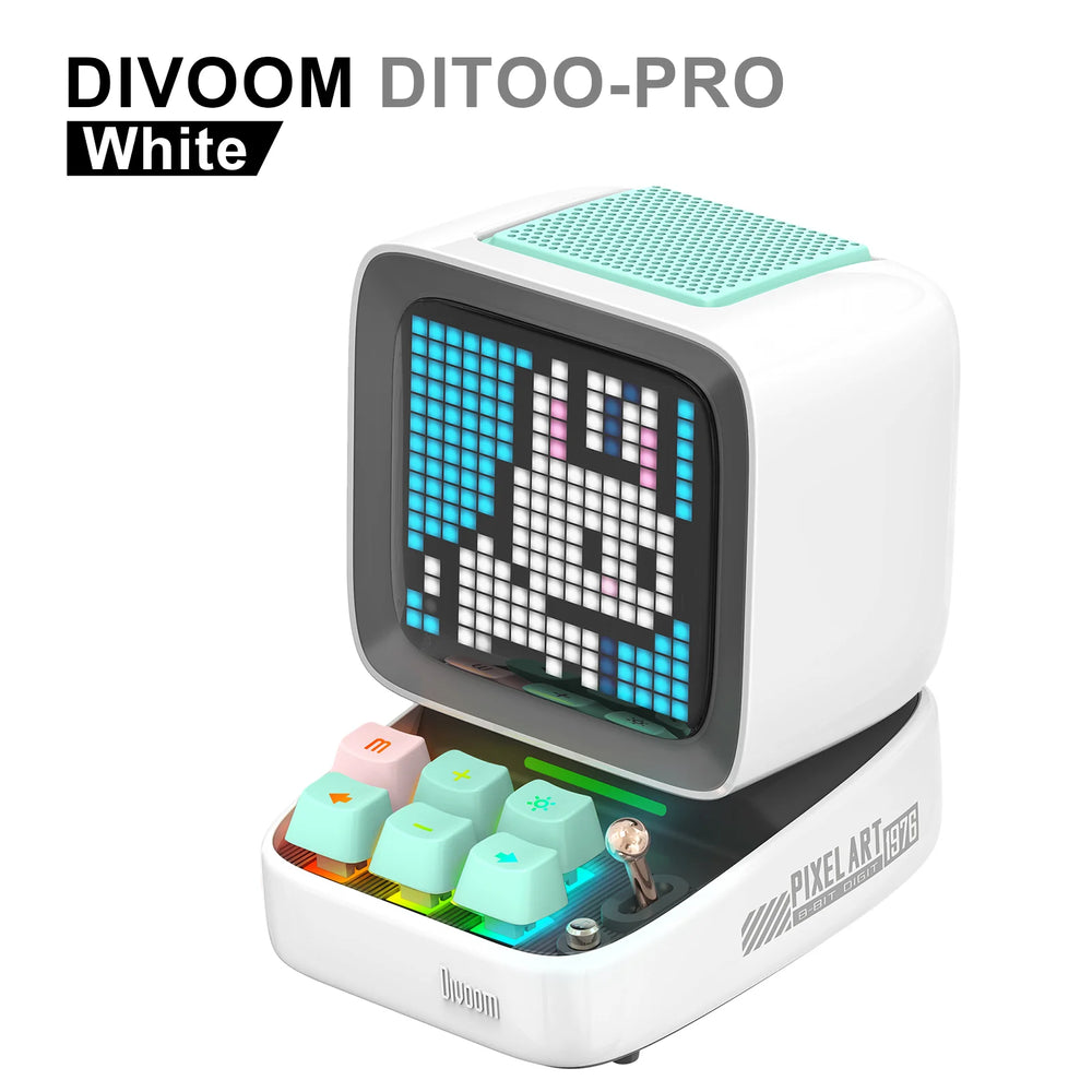 Divoom Ditoo-Pro Retro Pixel Art Bluetooth Speaker - 5000mAh, DIY LED Display, Alarm Clock