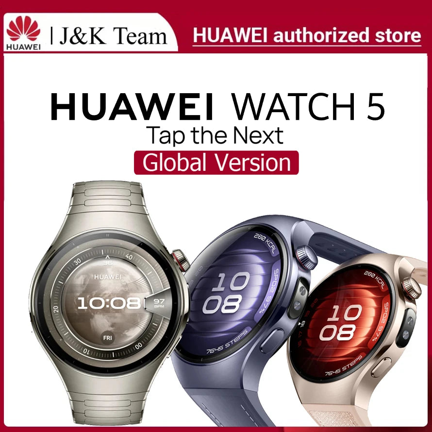 HUAWEI Watch 5 eSIM Smartwatch - AMOLED GPS Health Monitor for iOS & Android