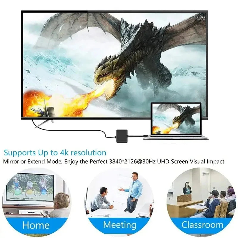 3-in-1 USB-C to HDMI Adapter - USB 3.1 Hub, Type-C Charging, Samsung/MacBook Compatible
