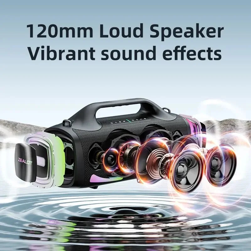 Zealot S79 Party Portable Speaker - Bluetooth 5.2, 24-Hour Playtime, Carry Handle