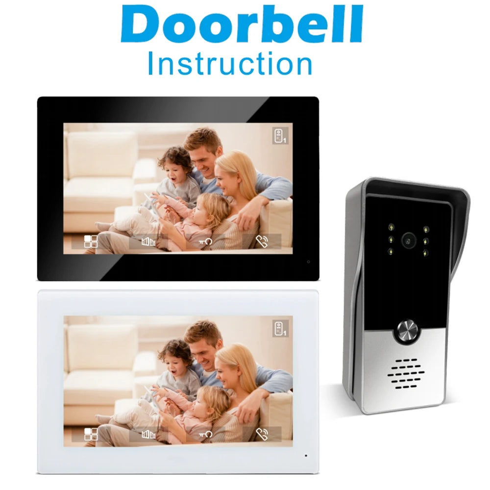 7-Inch Video Intercom System Indoor Monitor - Visual Doorphone Camera, Home Security Kit