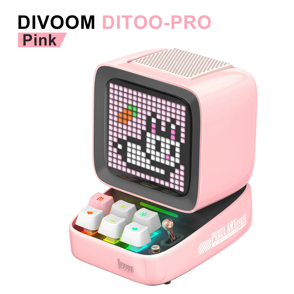 Divoom Ditoo-Pro Retro Pixel Art Bluetooth Speaker - 5000mAh, DIY LED Display, Alarm Clock