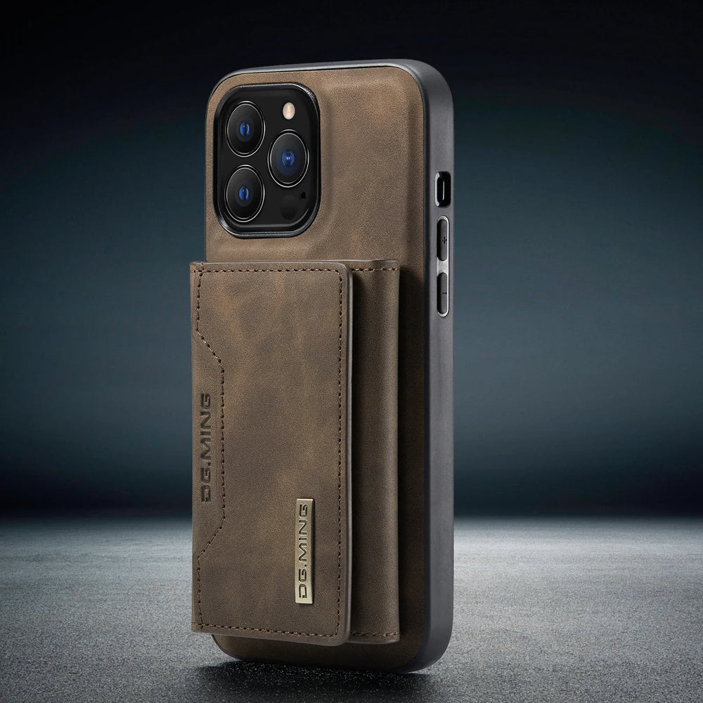 2-in-1 Detachable Magnetic Leather Wallet Case for iPhone 17/16/15/14/13/12/11 - Card Holder, Removable