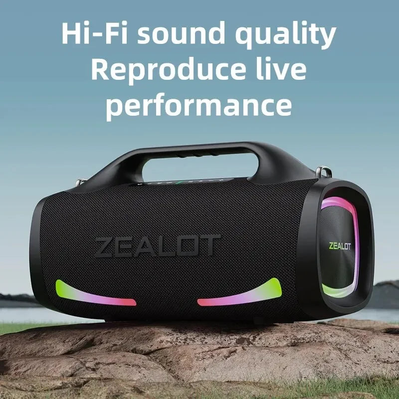 Zealot S79 Party Portable Speaker - Bluetooth 5.2, 24-Hour Playtime, Carry Handle
