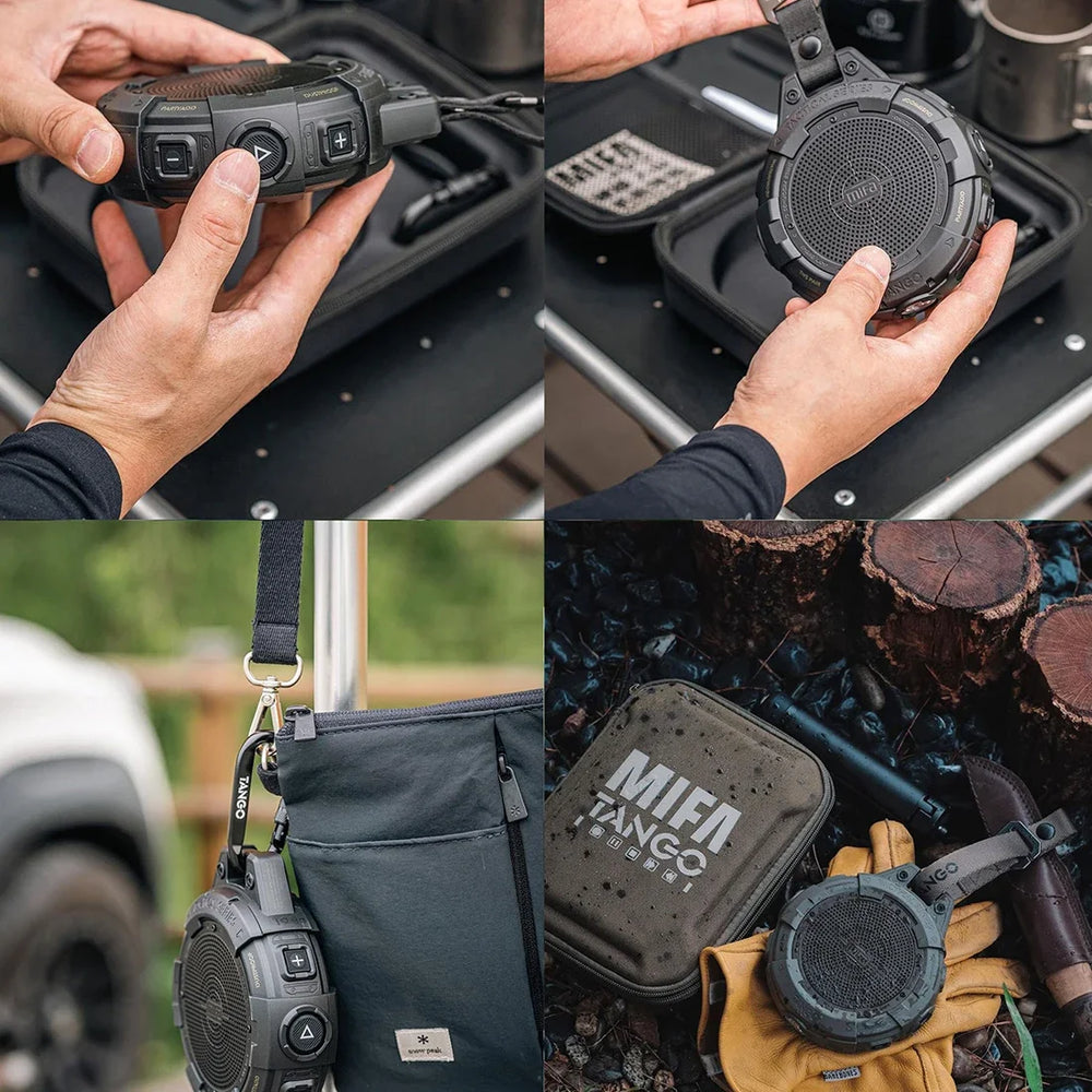 Mifa Tango Portable Bluetooth Speaker - IP67 Waterproof, Flashlight, 25-Hour Playtime, Bold Bass