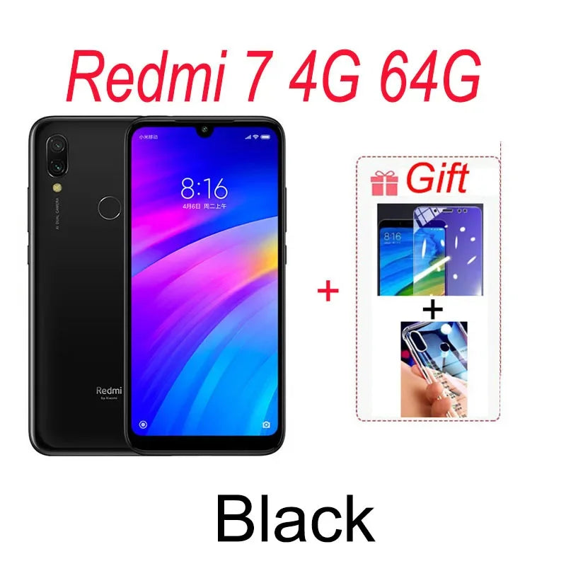 Xiaomi Redmi 7 Smartphone Global ROM - 4GB RAM + 64GB, 6.81" Display, 4000mAh, Fingerprint Sensor