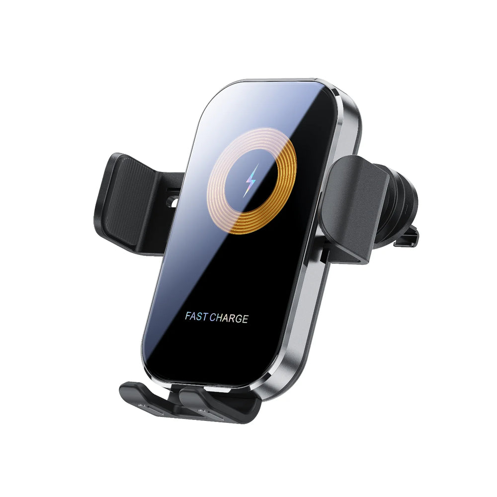 Universal Car Wireless Charger Mount - 15W Fast Charging, Auto-Clamp Holder, For iPhone & Android